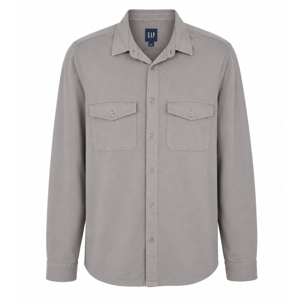GAP CASUAL SOFT MEDIUM WEIGHT STRETCH LAYERING BUTTON FRONT SHIRT